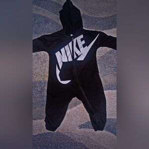 12 months Nike one piece jumpsuit! Black and White!